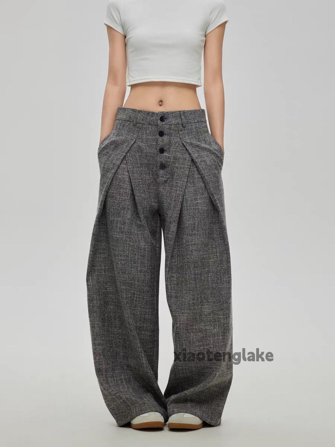 Vintage xtl utility loose baggy wide Leg flared yuppie pants Size US 32 / EU 48 - 2 Thumbnail
