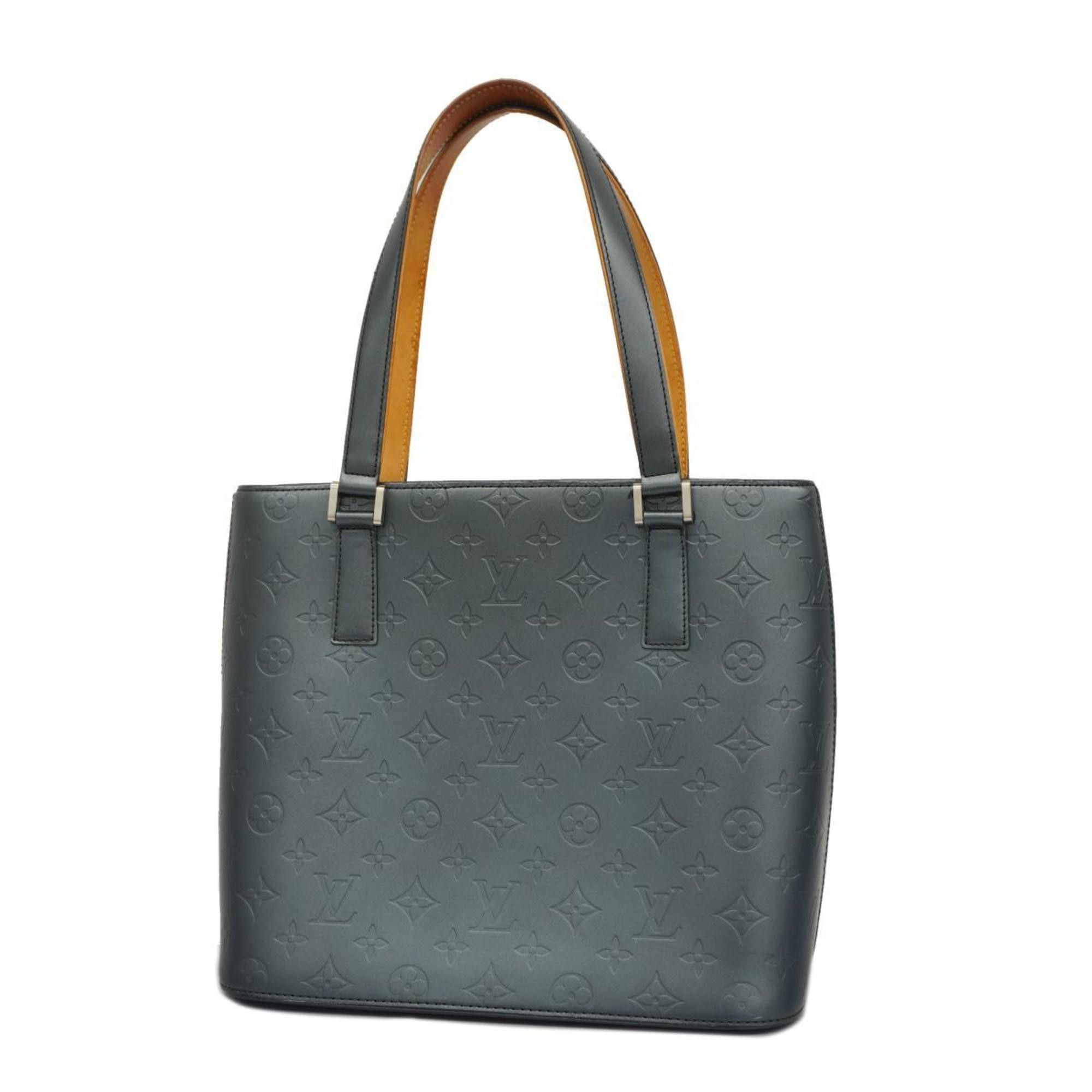 image of Louis Vuitton Tote Bag Monogram Matte Houston M55115 Blue Ladies, Women's