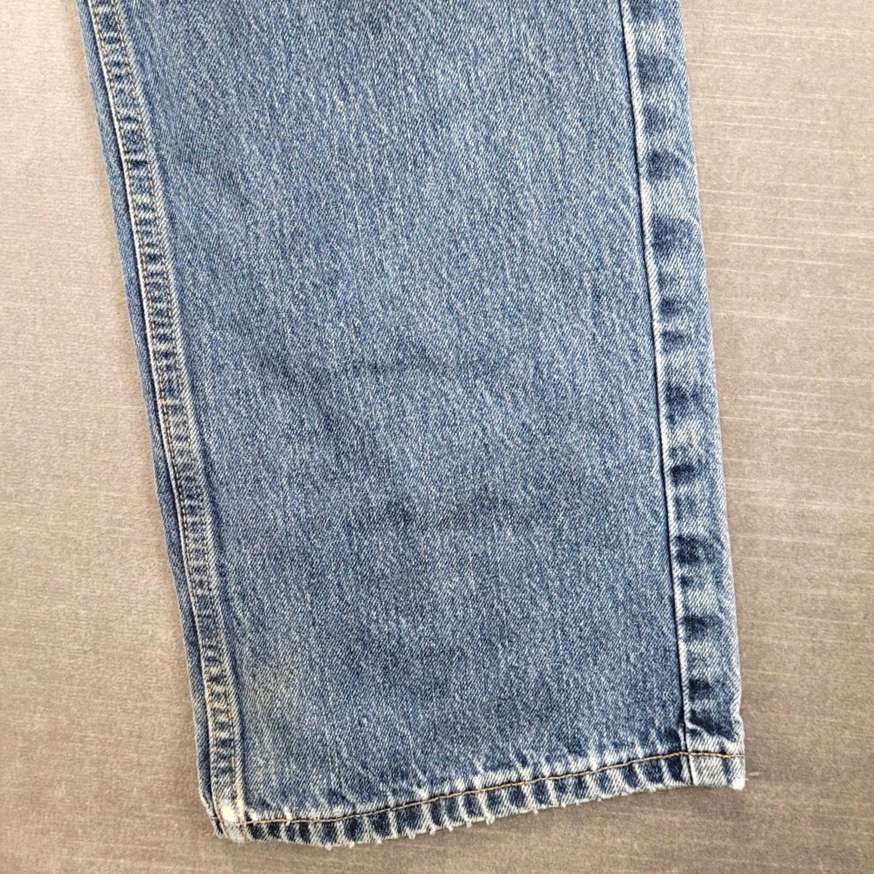 Harley Davidson VINTAGE Harley-Davidson Jeans Mens Bootcut Denim 32x29 Blue Leather Belt Loops Mens Jeans Distressed Authentic MotorClothes 90s Size US 32 / EU 48 - 7 Thumbnail
