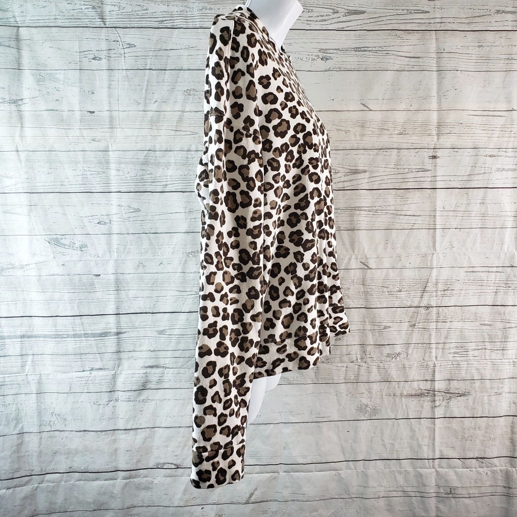 MONROW Monrow Sweatshirt Womens Pullover Cotton Animal Print Size M Brown White Long Sleeve Size M / US 6-8 / IT 42-44 - 3 Thumbnail