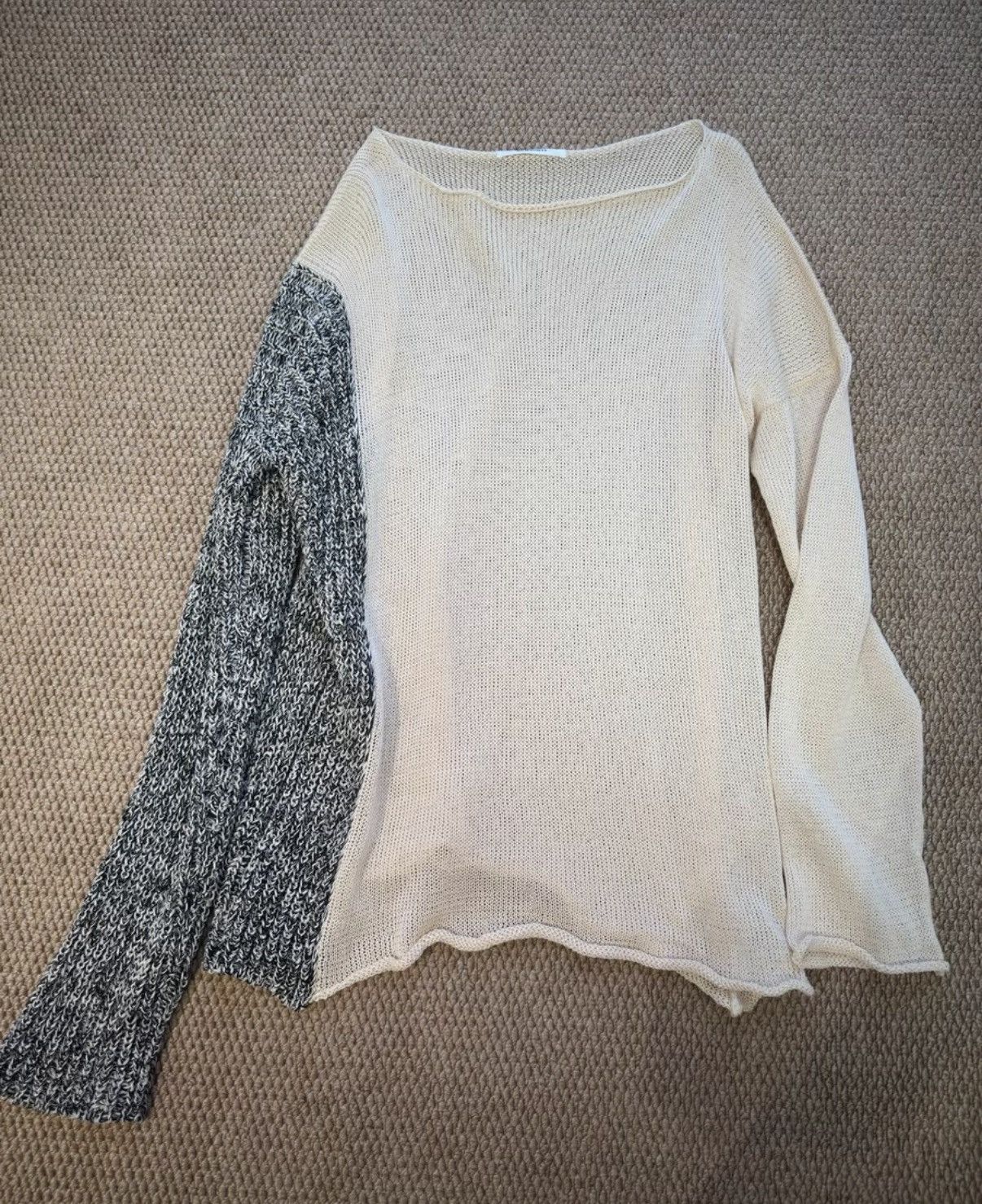 Sulvam Sulvam Asymmetric Patchwork Heather Knit Top K23 Size M / US 6-8 / IT 42-44 - 1 Thumbnail