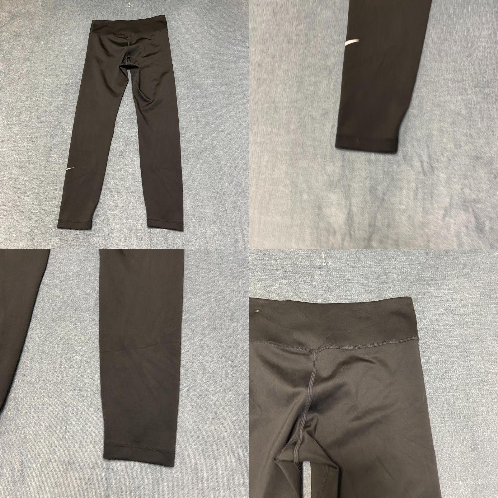 Nike Nike Leggings Womens Medium Black Swoosh Logo Stretch High Waist Performance Size 32" / US 10 / IT 46 - 9 Thumbnail