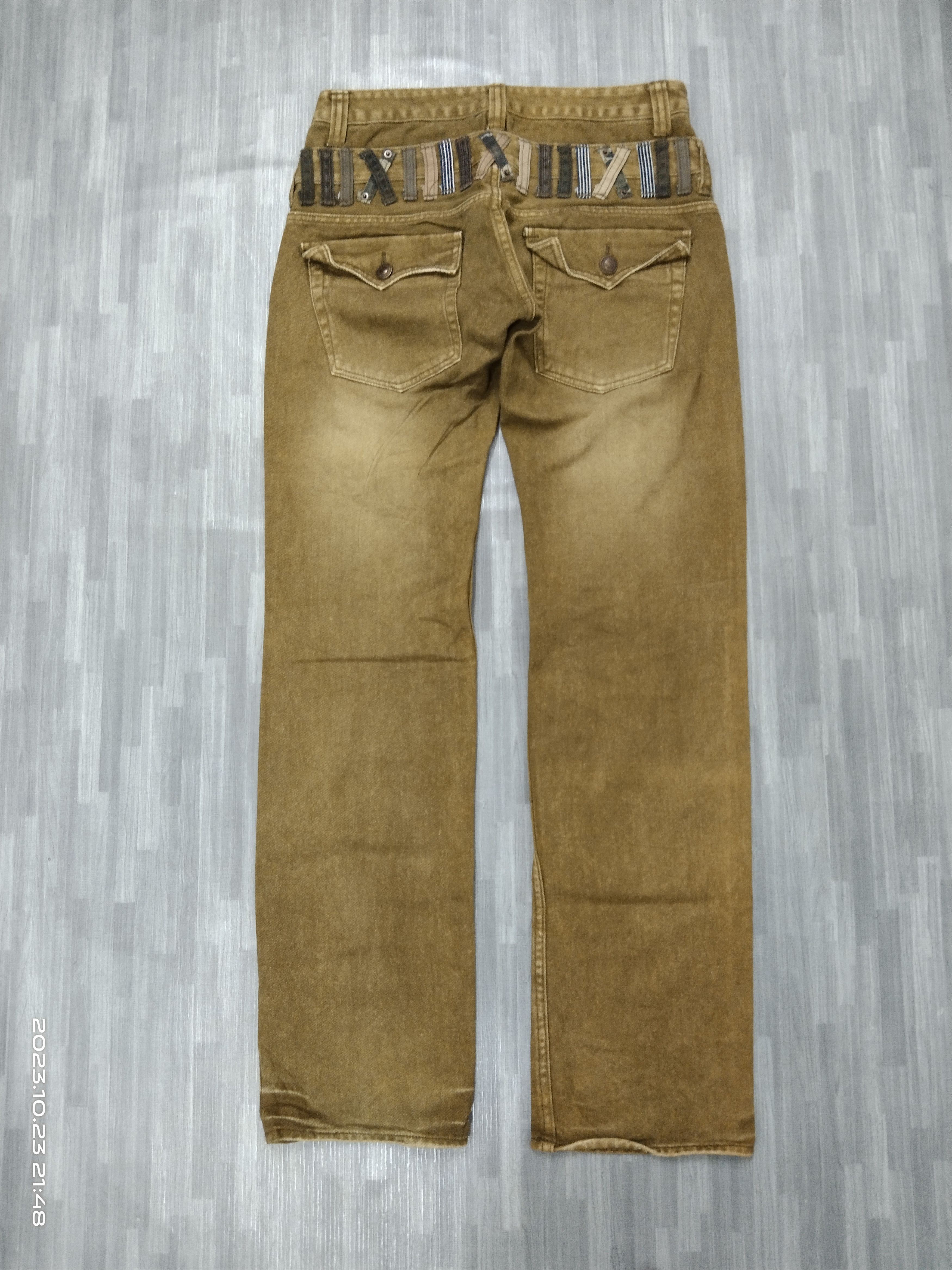Japanese Brand SICK DOUBLE WAIST TWIST DOMINATE DENIM PANTS Size US 30 / EU 46 - 3 Thumbnail