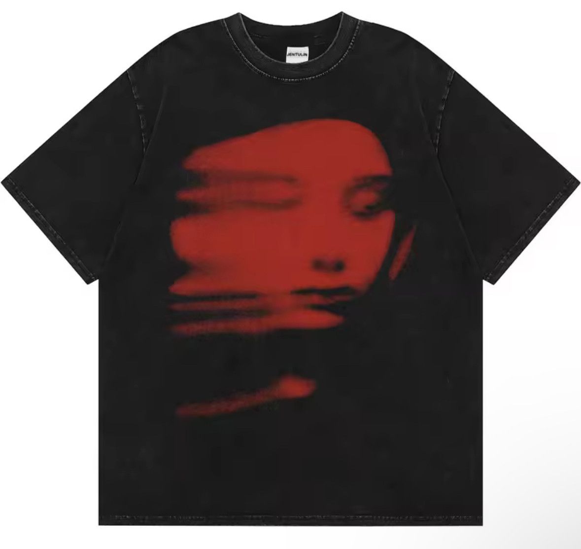 Japanese Brand Y2K Vintage Red FACE Washed Short Sleeve T-Shirt Size US L / EU 52-54 / 3 - 1 Thumbnail