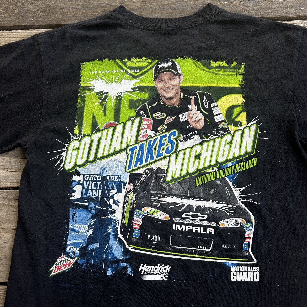 NASCAR Vintage NASCAR Dale Earnhardt Jr The Dark Knight Rises Shirt Size US M / EU 48-50 / 2 - 3 Thumbnail