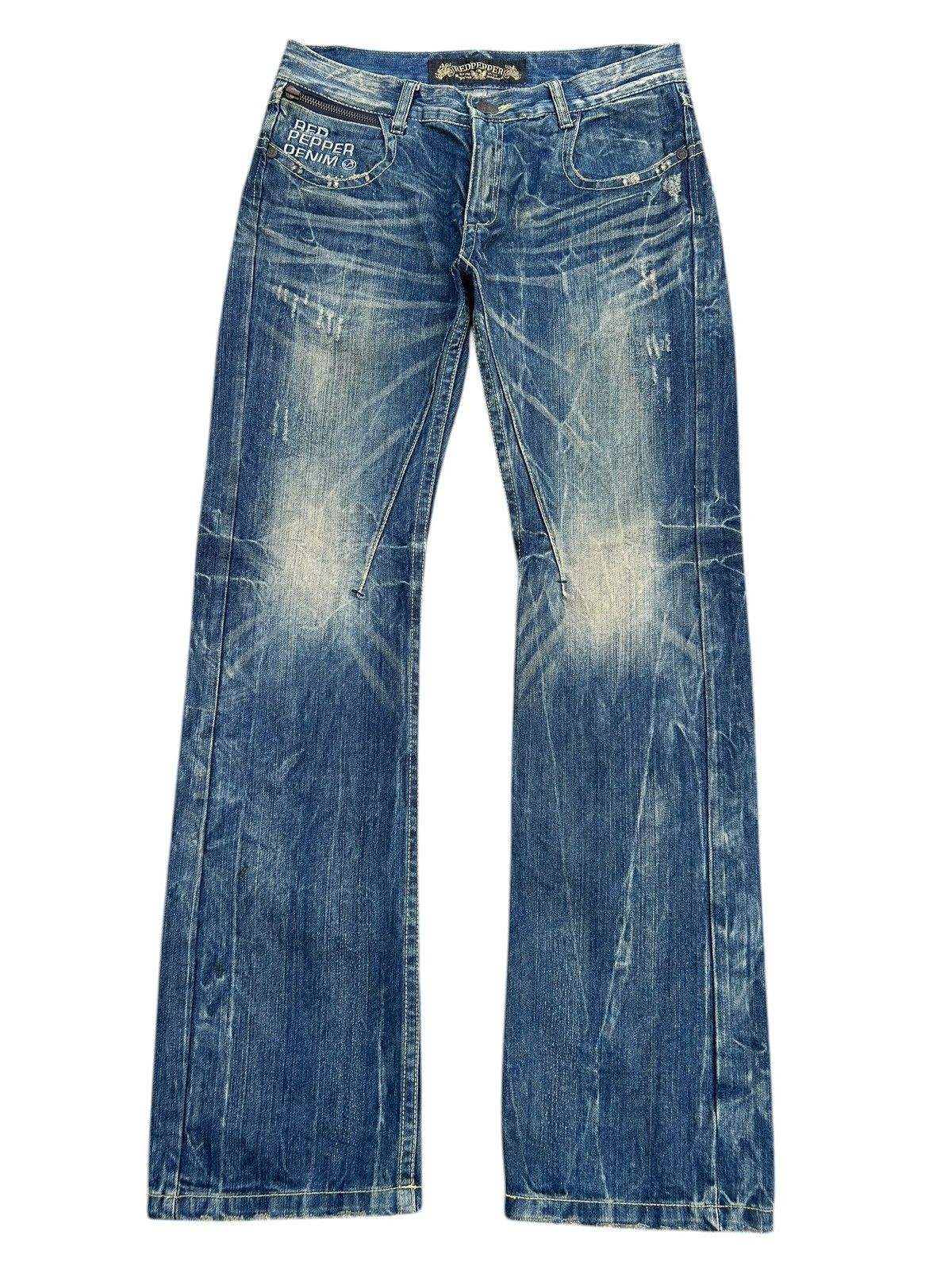 Kapital RED PEPPER GOLD LABEL PUNK DISTRESSED DENIM JEANS Size US 35 - 2 Thumbnail
