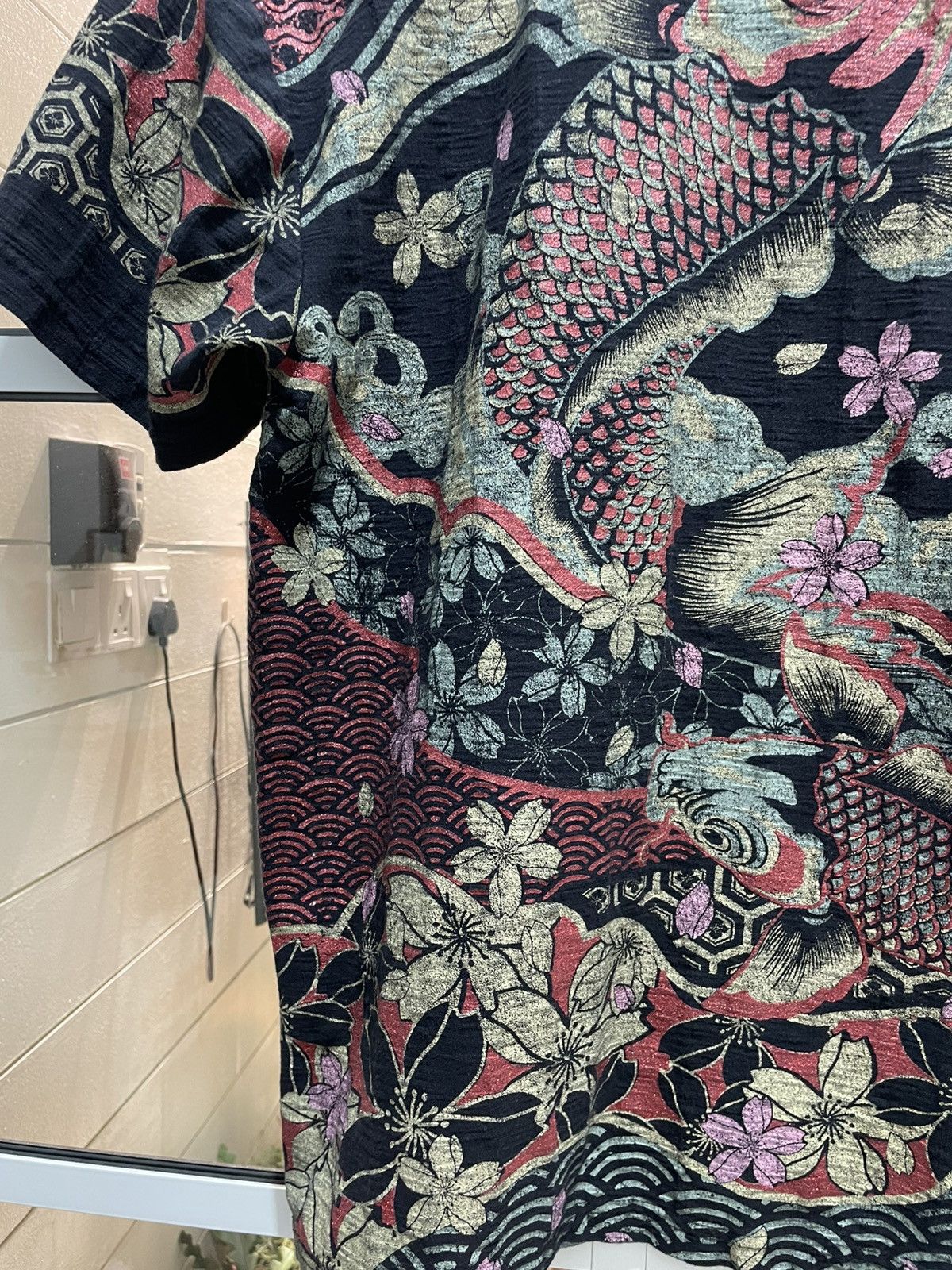 Karakuri Tamashii Vintage Karakuri Tamashi Embroidery Fish Koi Tee (Loopwheel) Size US M / EU 48-50 / 2 - 11 Thumbnail