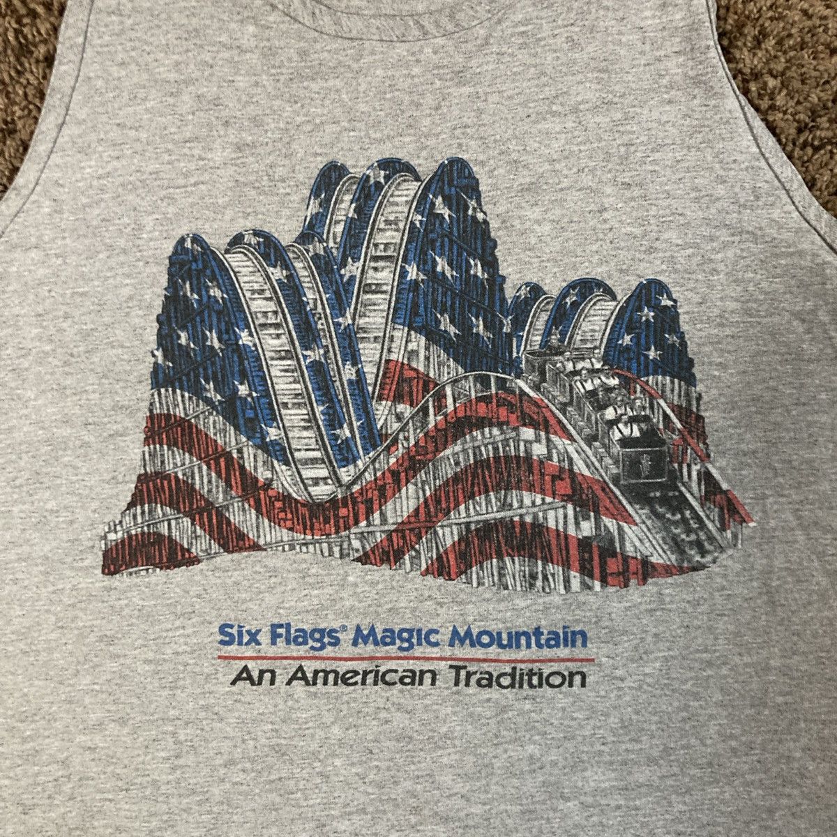 Vintage Vintage Six Flags USA Size L Tank Tan Shirt Roller Coaster Size US L / EU 52-54 / 3 - 6 Thumbnail