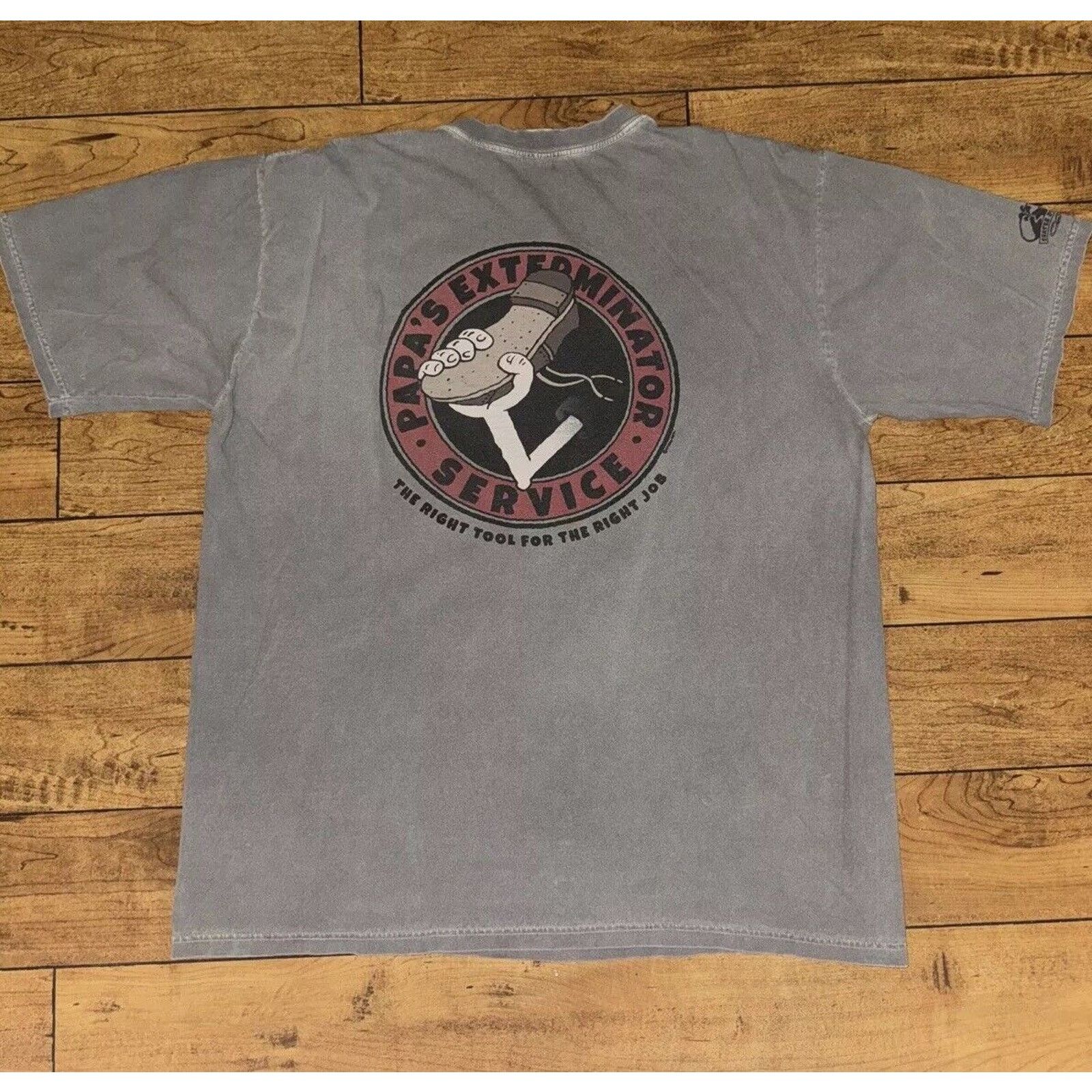 Other Vintage Crazy Shirts Papa Exterminator T-Shirt Grey XL 23x28 Size US XL / EU 56 / 4 - 1 Thumbnail