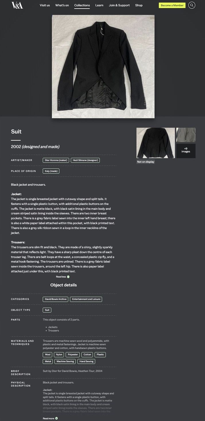 Dior David Bowie - Dior Homme ‘Follow Me’ Cutaway Blazer Size 46R - 11 Thumbnail