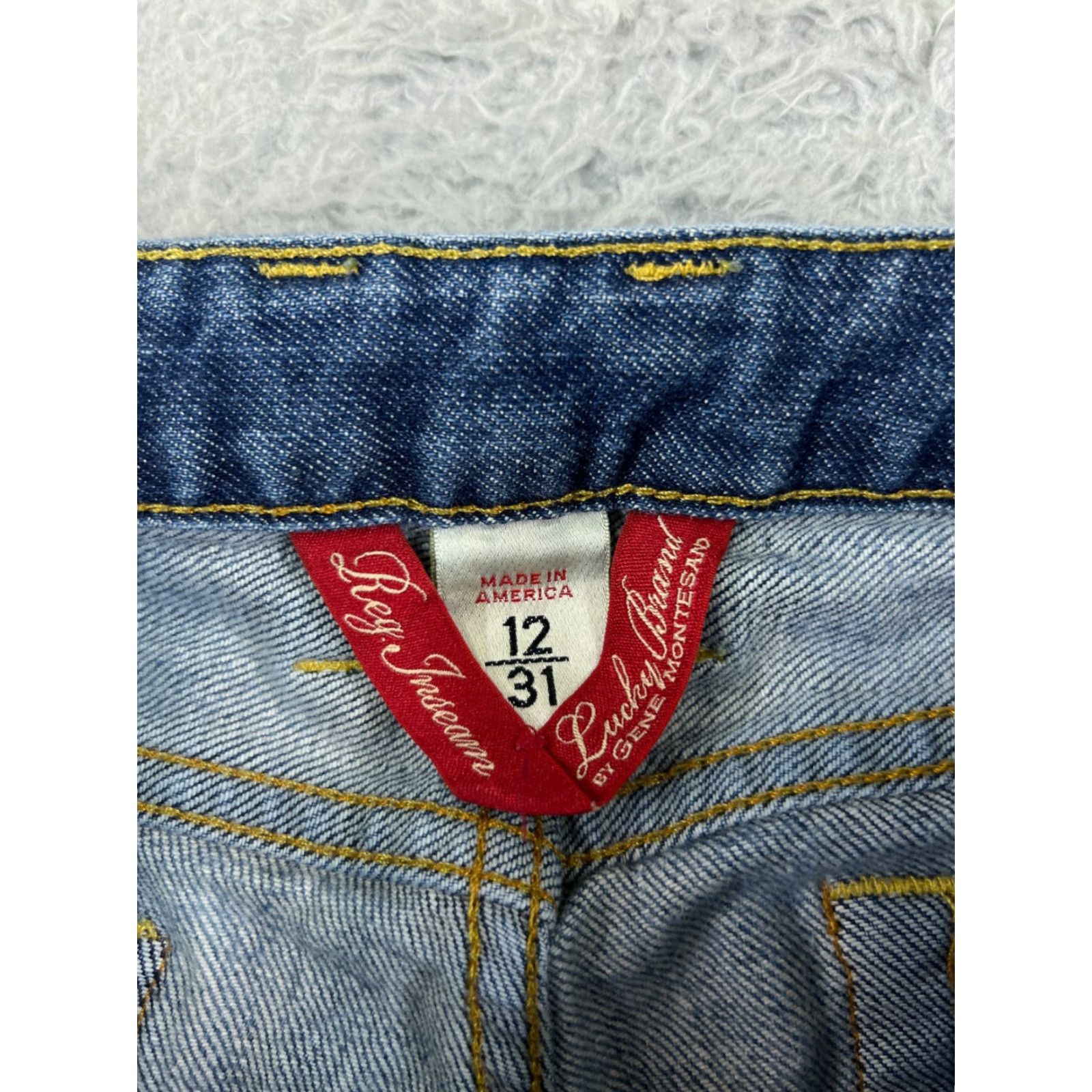 Lucky Brand VINTAGE Lucky Brand Jeans Women 12 Blue Denim Bootcut Cotton Blend 5-Pocket Logo Lola USA Mens Women Girls Size 34" / US 12 / IT 48 - 3 Thumbnail