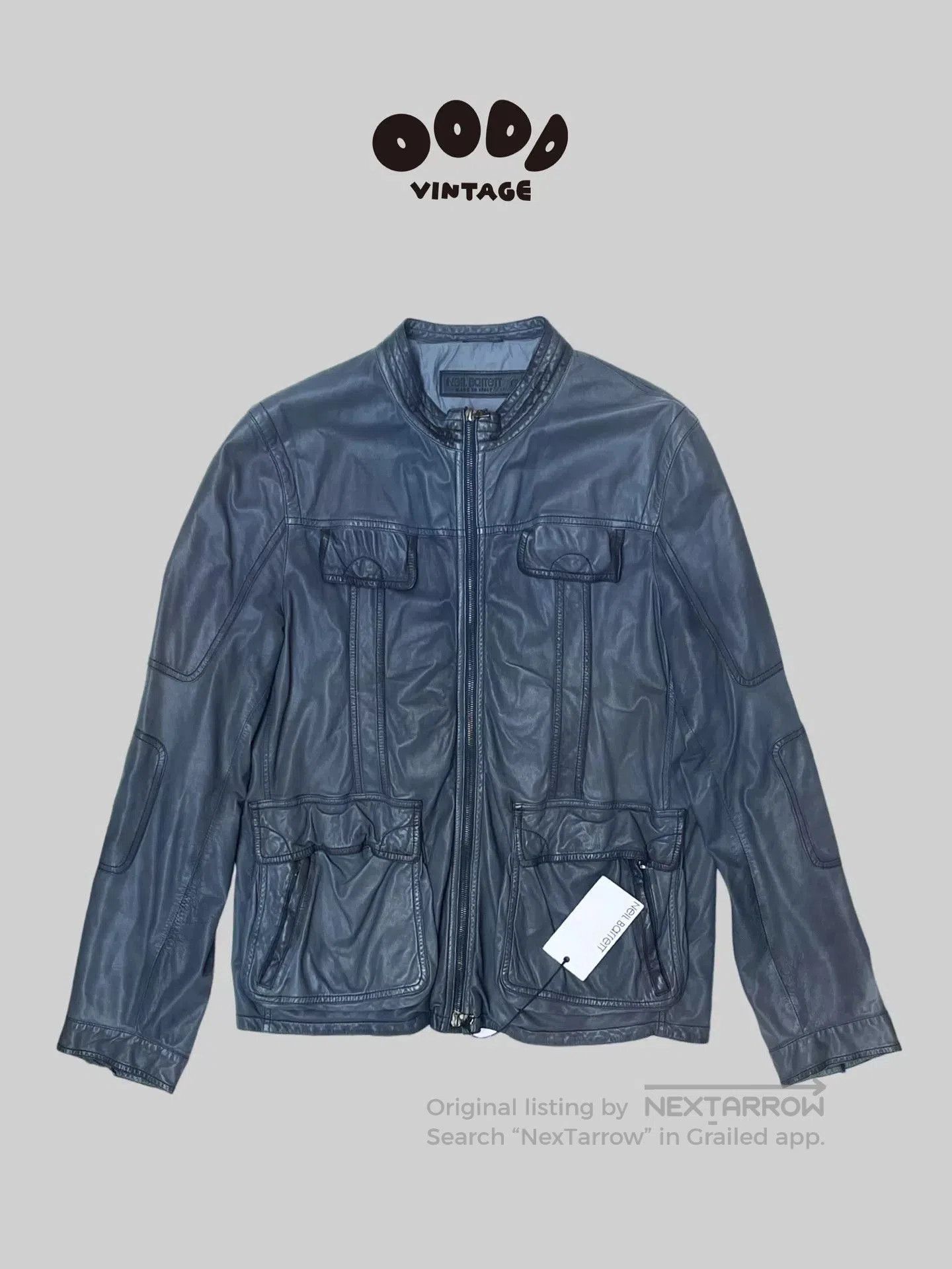 Neil Barrett Neil Barrett Blue Distressed Leather Jacket. Size US M / EU 48-50 / 2 - 1 Thumbnail