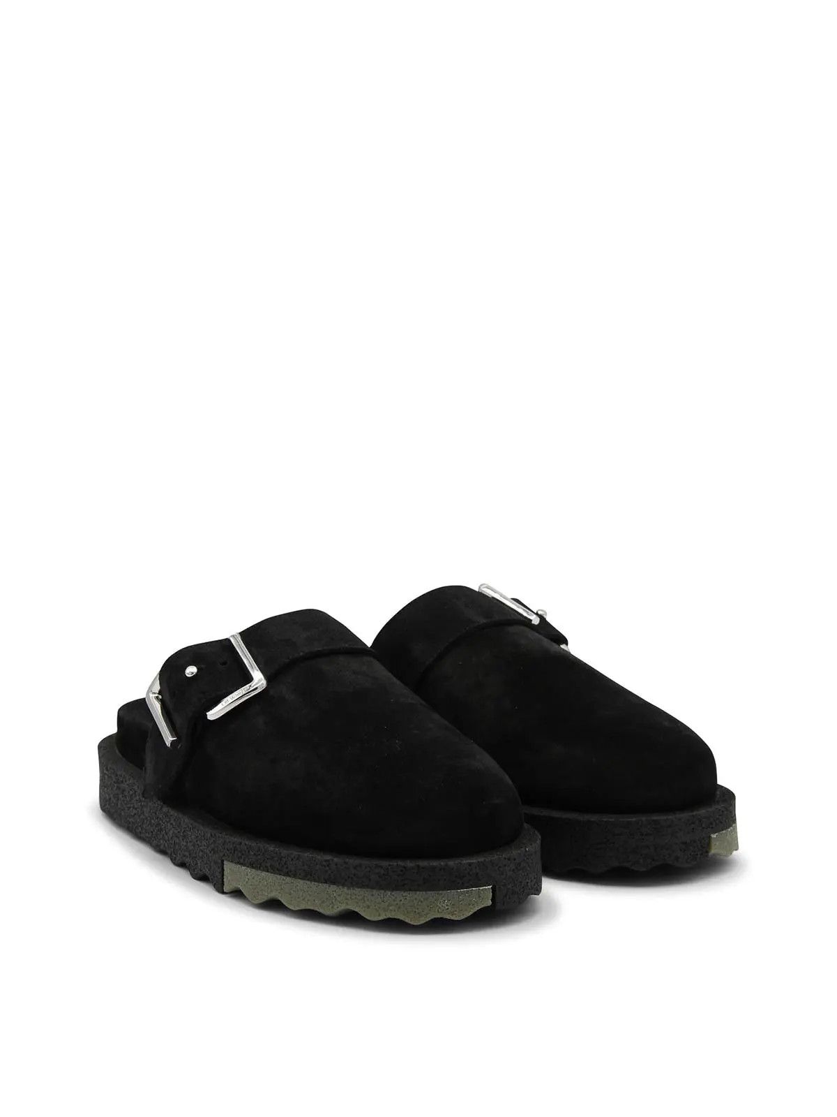 Off-White o1gr1nt1124 Suede Spongesole Clogs in Black Size US 11 / EU 44 - 2 Thumbnail