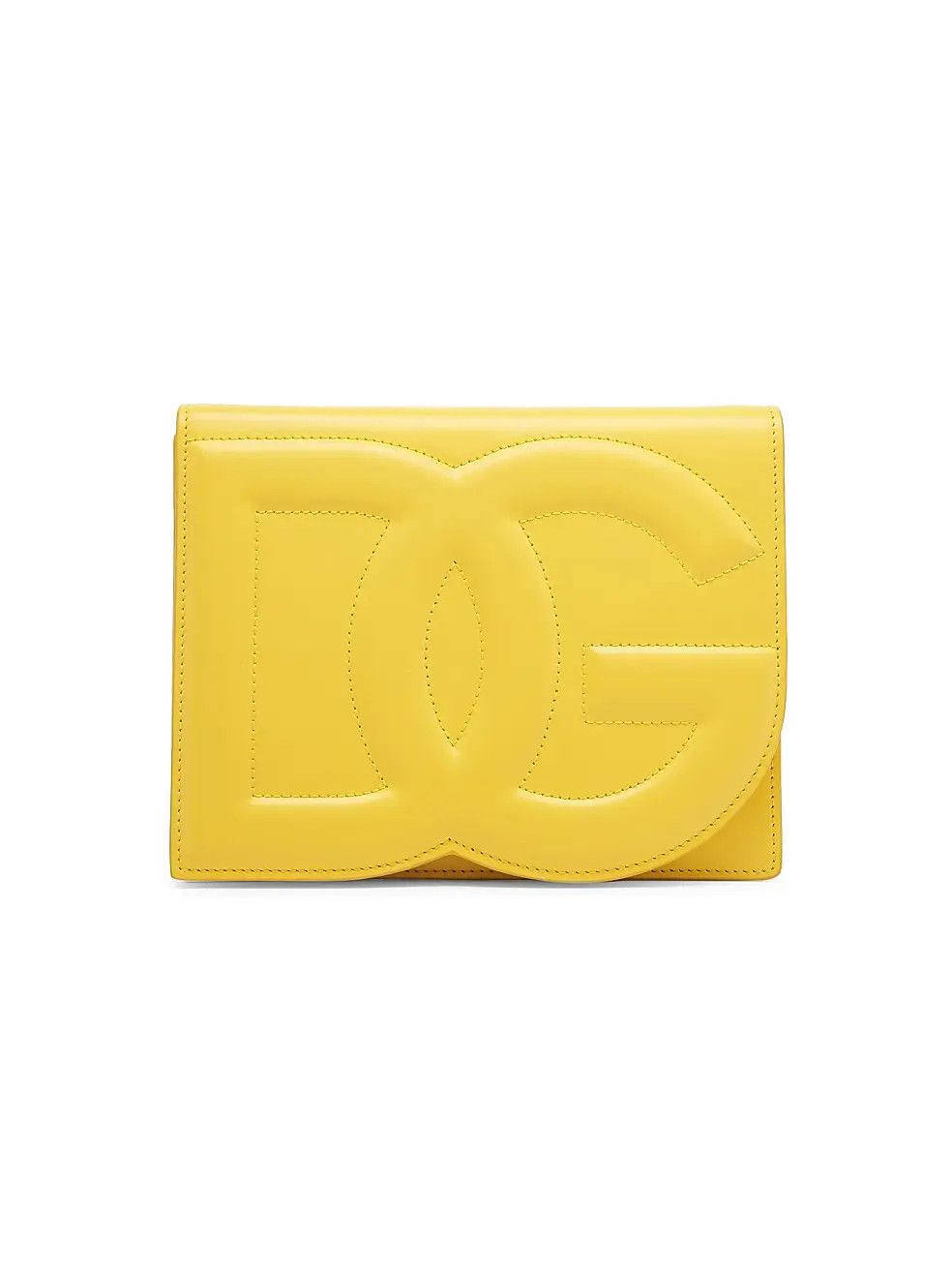 Dolce & Gabbana os11x1225 Size: OS / DG Leather Flap Crossbody Bag in Yellow Size ONE SIZE - 1 Thumbnail