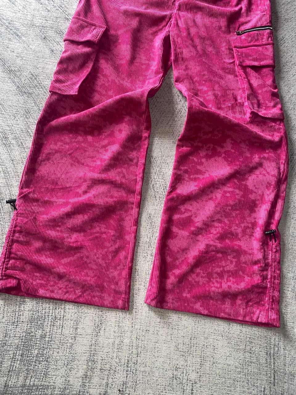 Other 🔥RARE Hot Pink Harajuku Corduroy Wide Leg Cargo Pants🔥 Size US 28 / EU 44 - 4 Thumbnail
