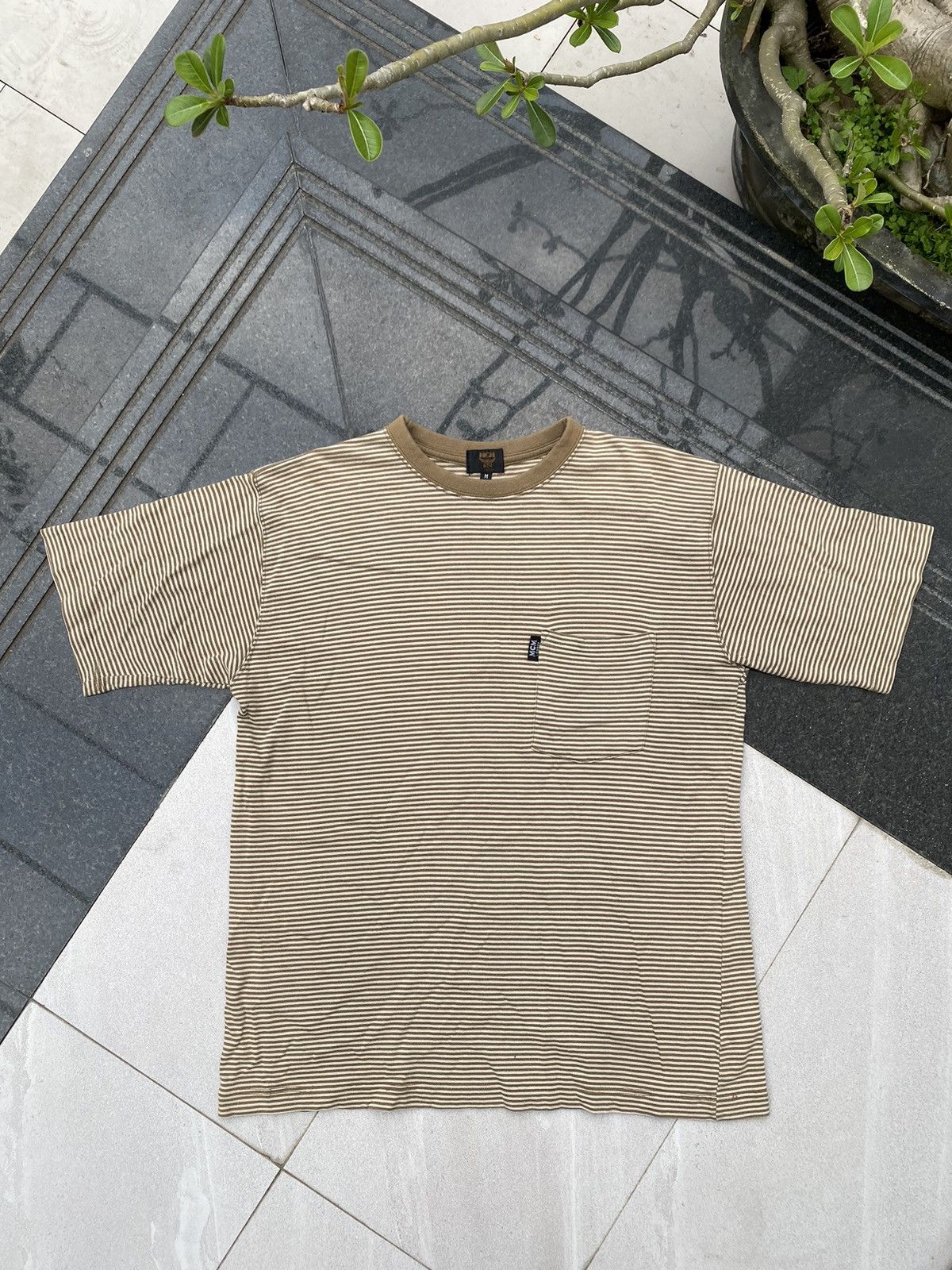 MCM × Vintage 00S MCM VINTAGE Y2K RETRO STRIPED POCKET TEE TSHIRT Size US M / EU 48-50 / 2 - 1 Thumbnail