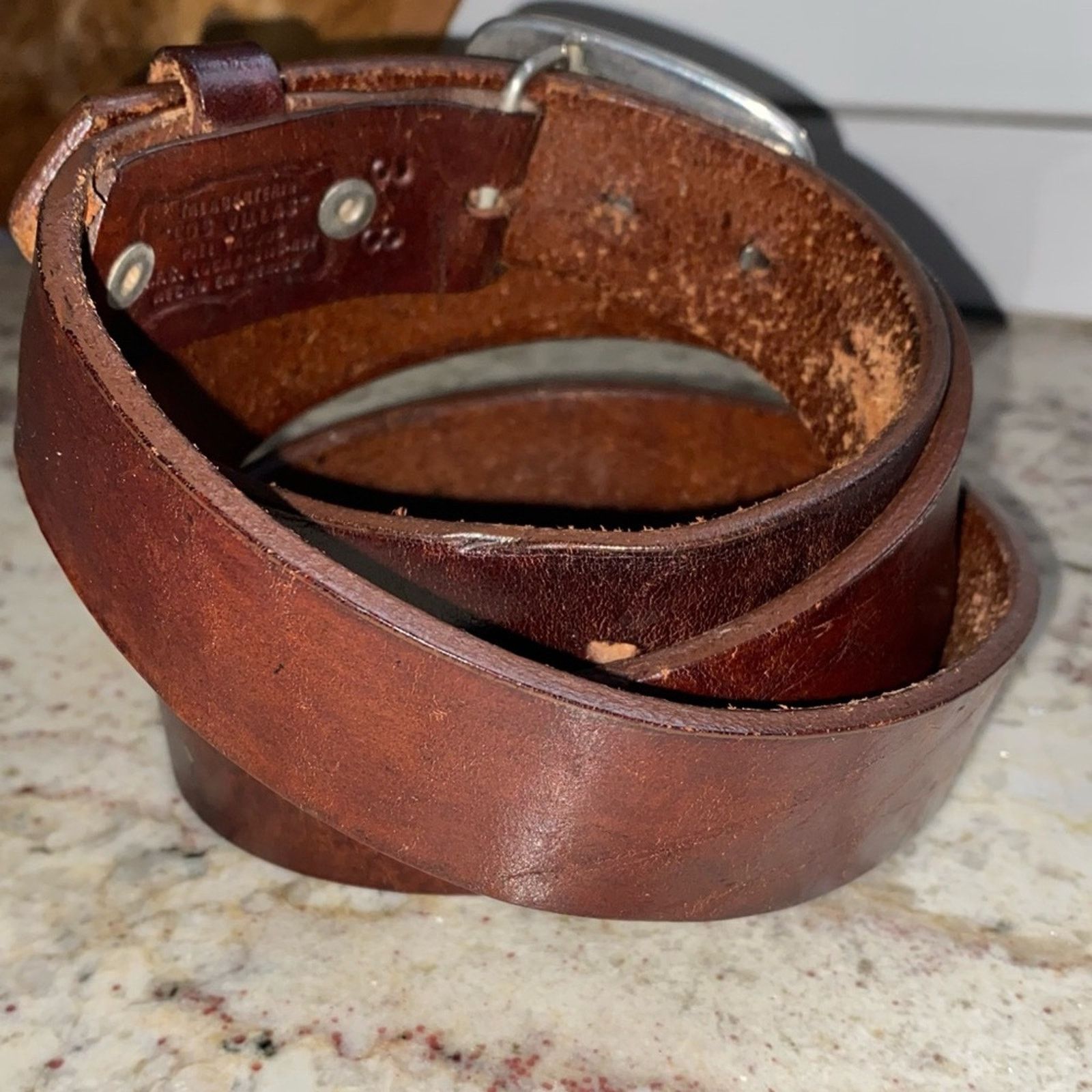 Vintage Talabarteria Los Villas Mexico Vtg Leather Belt 38”-43" Size ONE SIZE - 9 Thumbnail
