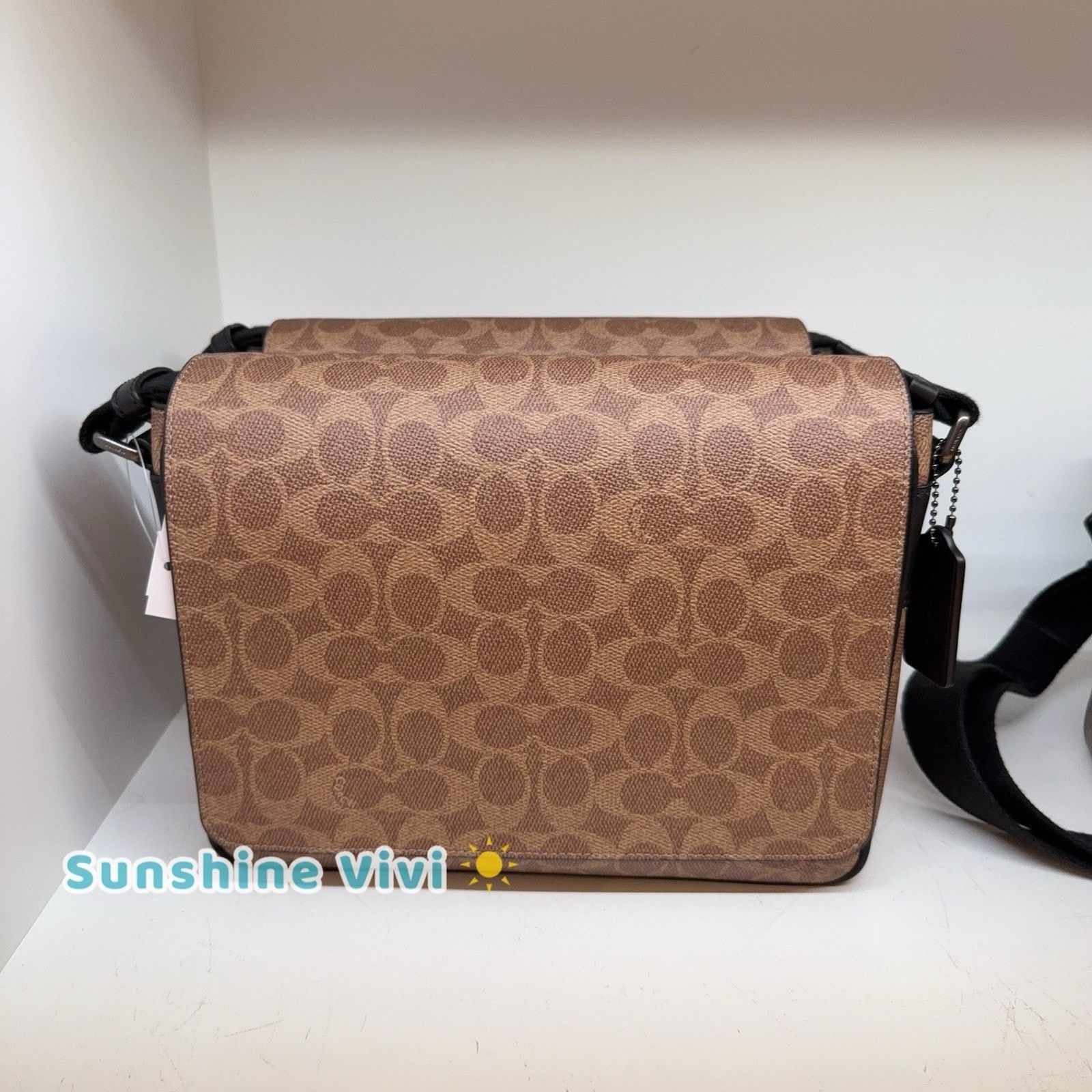 Coach NWT Coach MEN Jack Messenger Bag Canvas CDX87 QB/Tan/Black Size ONE SIZE - 1 Thumbnail