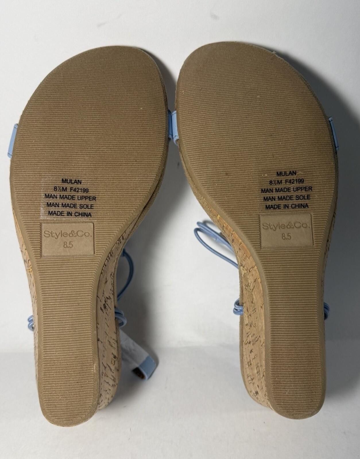 Style & Co Style & Co Mulan Wedge Heel Sandals Blue Size US 8.5 / IT 38.5 - 5 Thumbnail