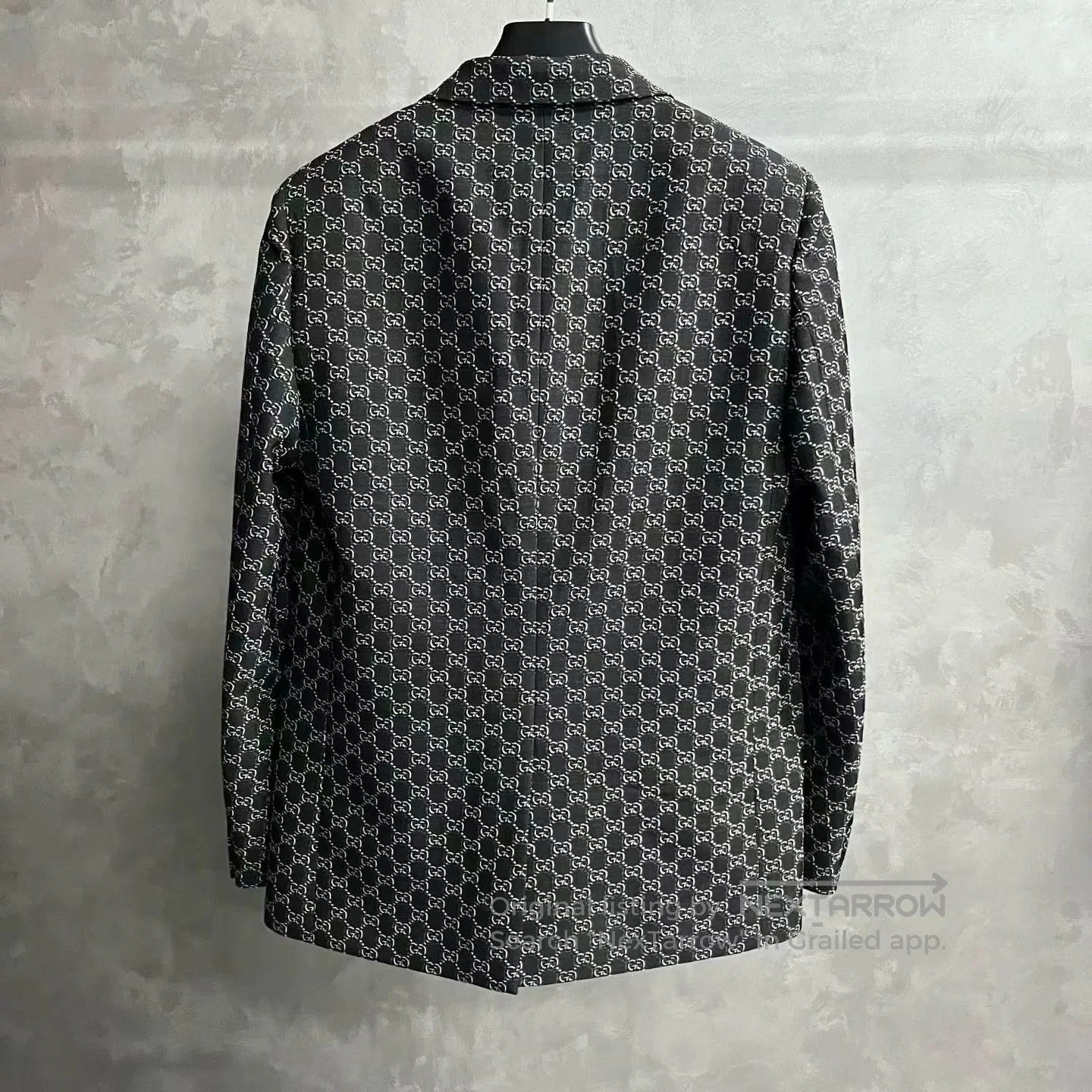 Gucci gray logo-printed long sleeve blazer. Size US M / EU 48-50 / 2 - 5 Thumbnail