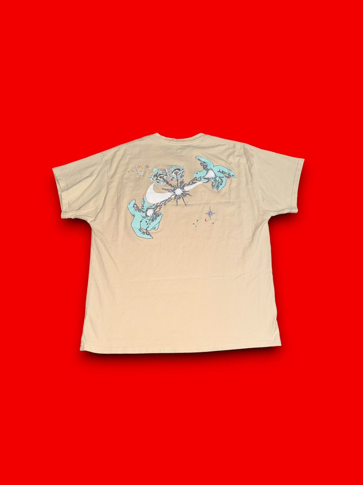 Nike Nike Tee Shirt Embroidered Galaxy Hands Beige Premium Tee Size US L / EU 52-54 / 3 - 2 Thumbnail