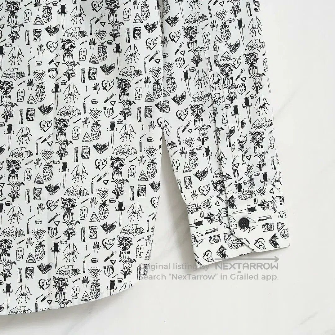 Saint Laurent Paris Saint Laurent Men's White Graphic Shirt. Size US XXS / EU 40 - 5 Thumbnail