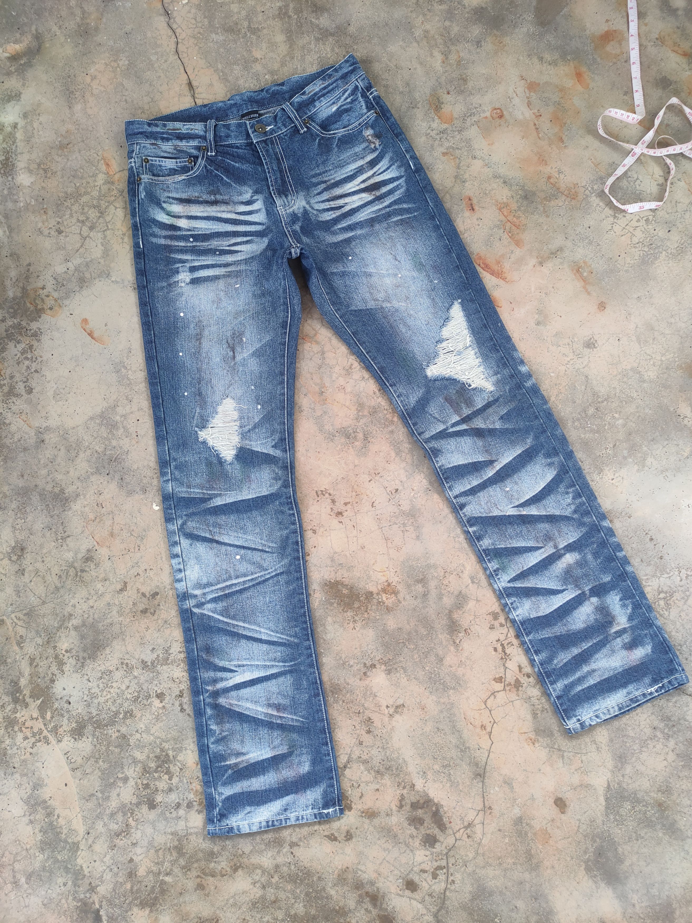 # VINTAGE JAPANESE FADED DISTRESSED JEANS DENIM PANTS