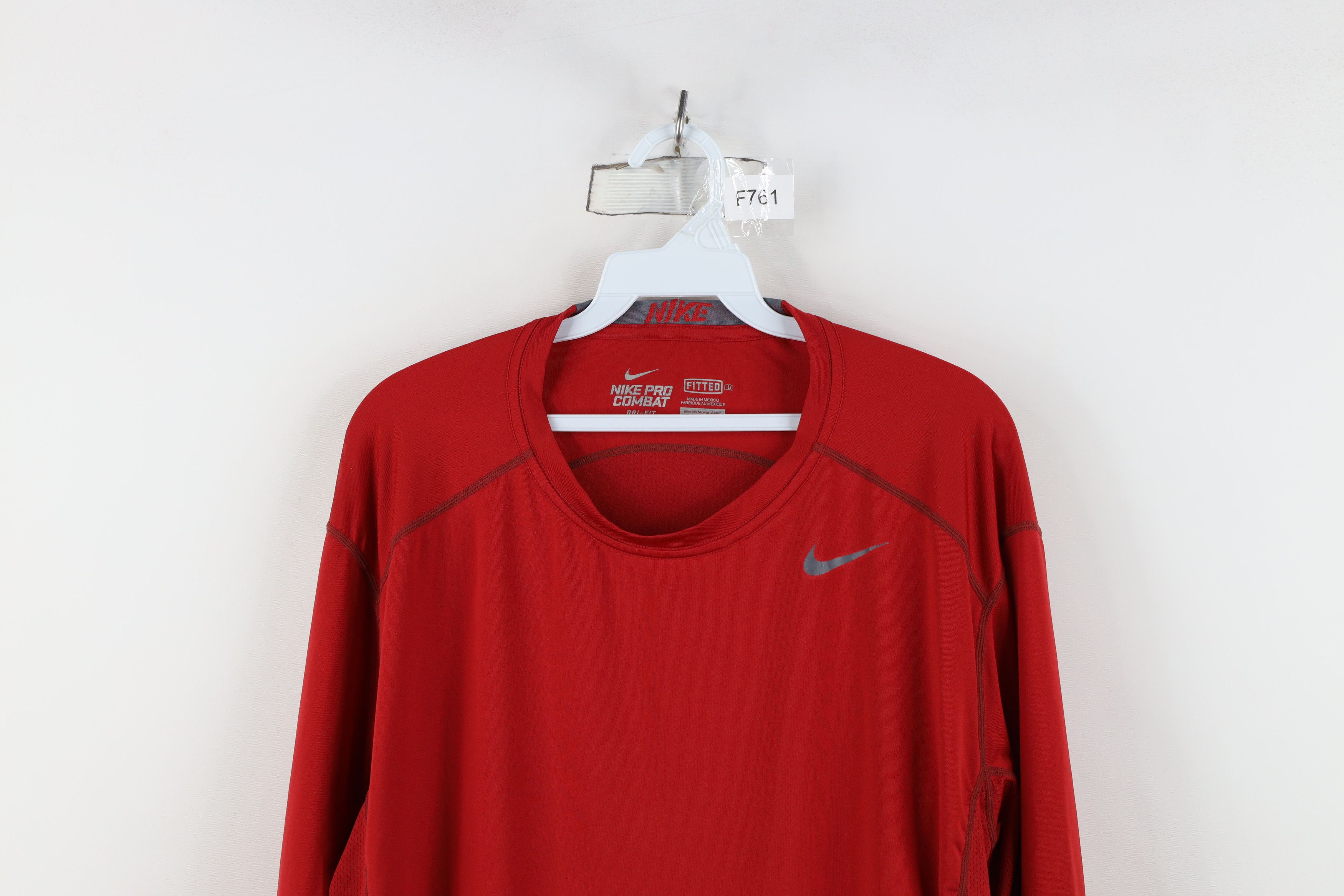Nike Nike Pro Combat Long Sleeve Gym Training T-Shirt Red Size US XL / EU 56 / 4 - 2 Thumbnail