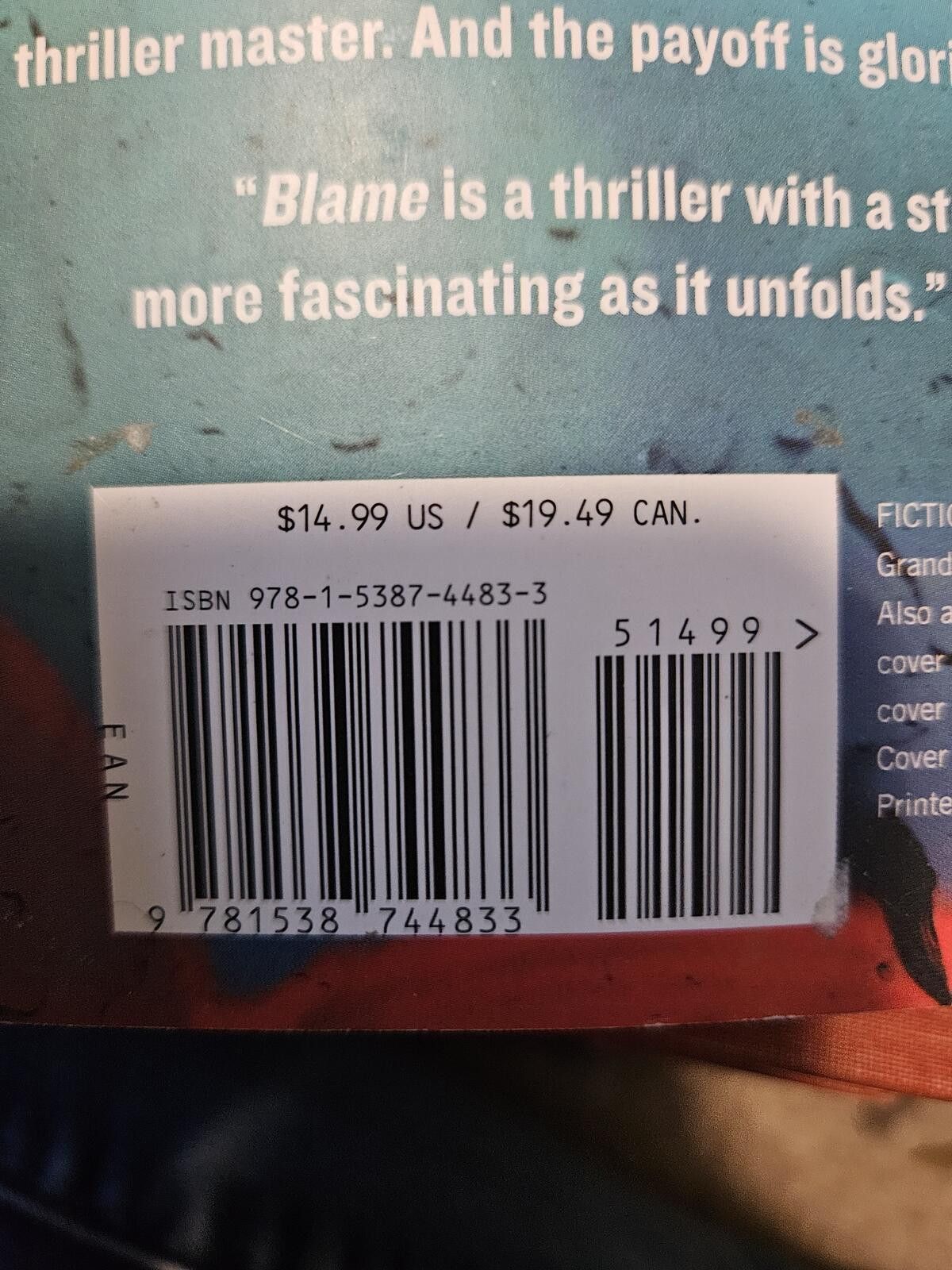 Other Blame by Jeff Abbott Size ONE SIZE - 4 Thumbnail