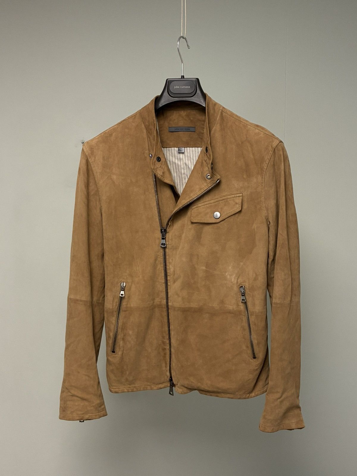 John Varvatos Suede Asymmetric Moto Jacket EU 44 USA 34 Size US S / EU 44-46 / 1 - 6 Thumbnail