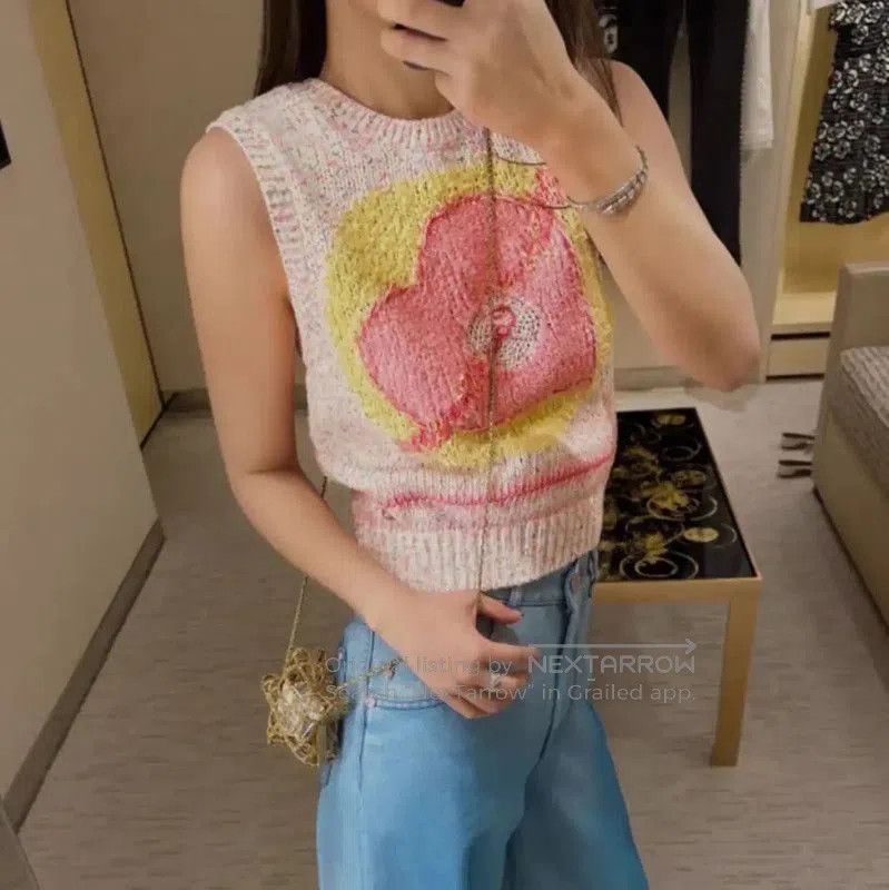Chanel Chanel Pink Cotton Sweater with Heart Design . Size XS / US 0-2 / IT 36-38 - 9 Thumbnail