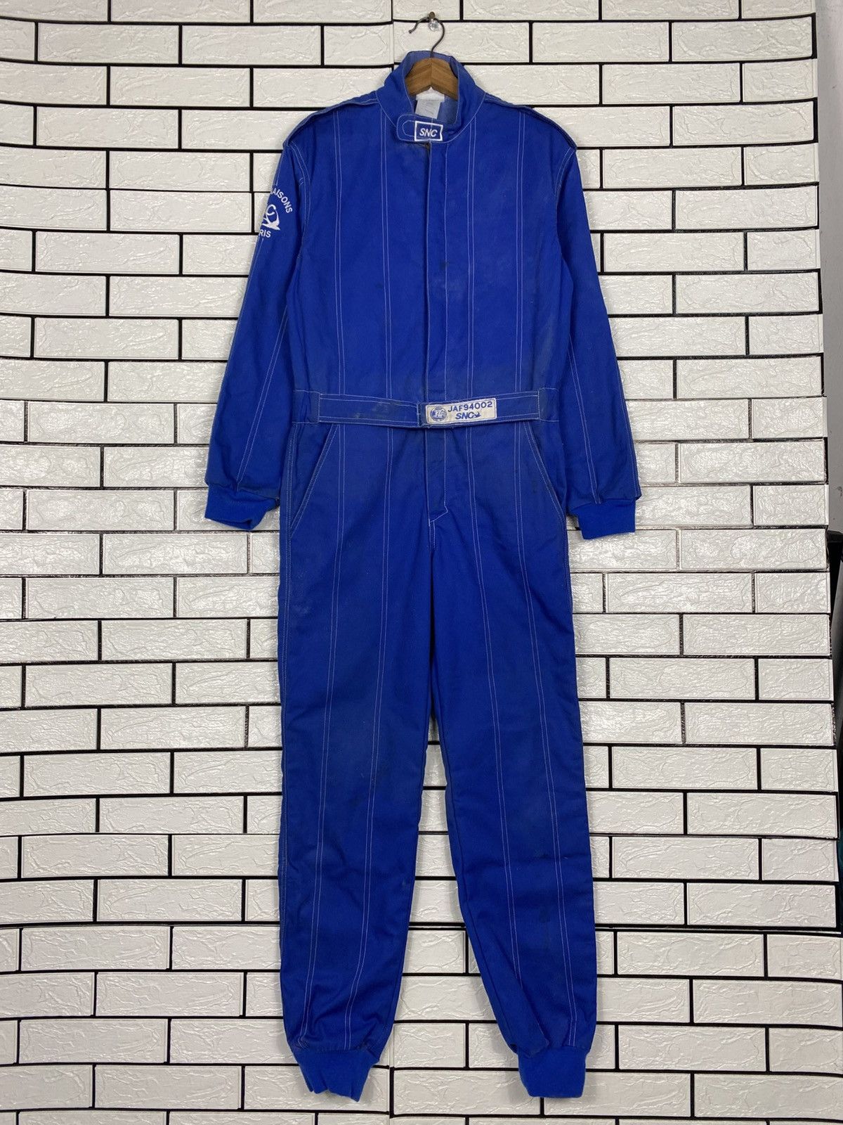 Japanese Brand Combinaisons SNC Paris Coverall Racing Big Logo Made France Size US 32 / EU 48 - 2 Thumbnail