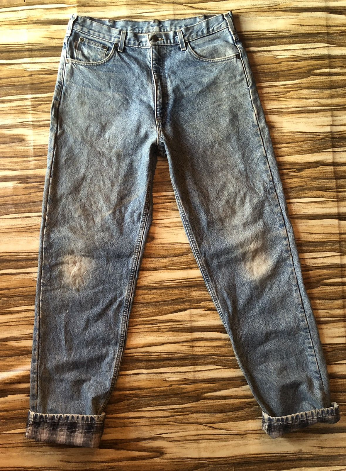Carhartt Carhartt Blanket Lined Relaxed Fit Faded Blue Jeans Size US 36 / EU 52 - 3 Thumbnail