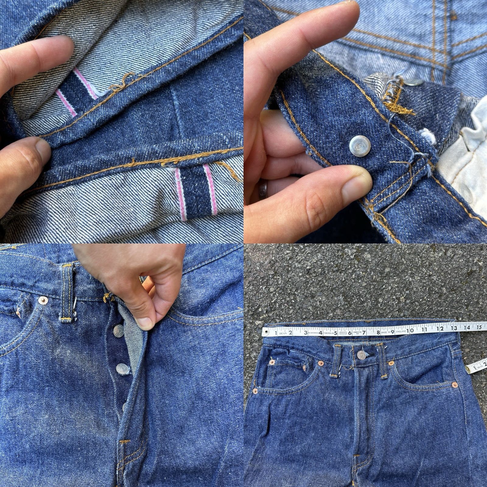Levi's VINTAGE Levi's 501 XX Jeans 70s Redline Single Stitch 28x28 66 SS Dark Blue Cotton Denim Jeans Men Size US 28 / EU 44 - 8 Thumbnail