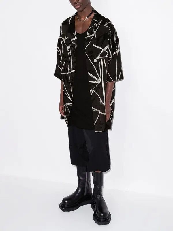 Rick Owens RICK OWENS Magnum Tommy Abstract-Print Oversized Shirt Size US M / EU 48-50 / 2 - 1 Thumbnail