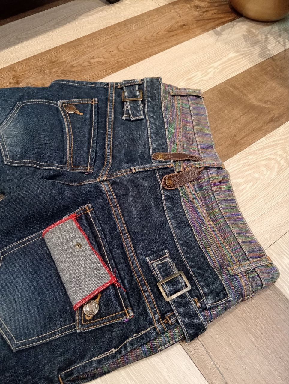 Japanese Brand JAPANESE DOUBLE WAIST BLUE DENIM PANTS Size US 33 - 13 Thumbnail