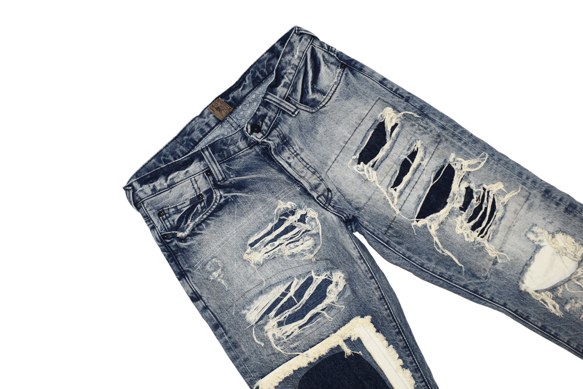 Prps PRPS Donwan Harrell Distressed Patchwork Rip Repair Denim Size US 31 - 3 Thumbnail