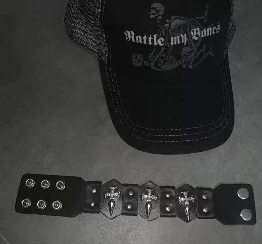 Japanese Brand × Jewelry High street punk cross rivet leather bracelet bangle Size ONE SIZE - 4 Thumbnail