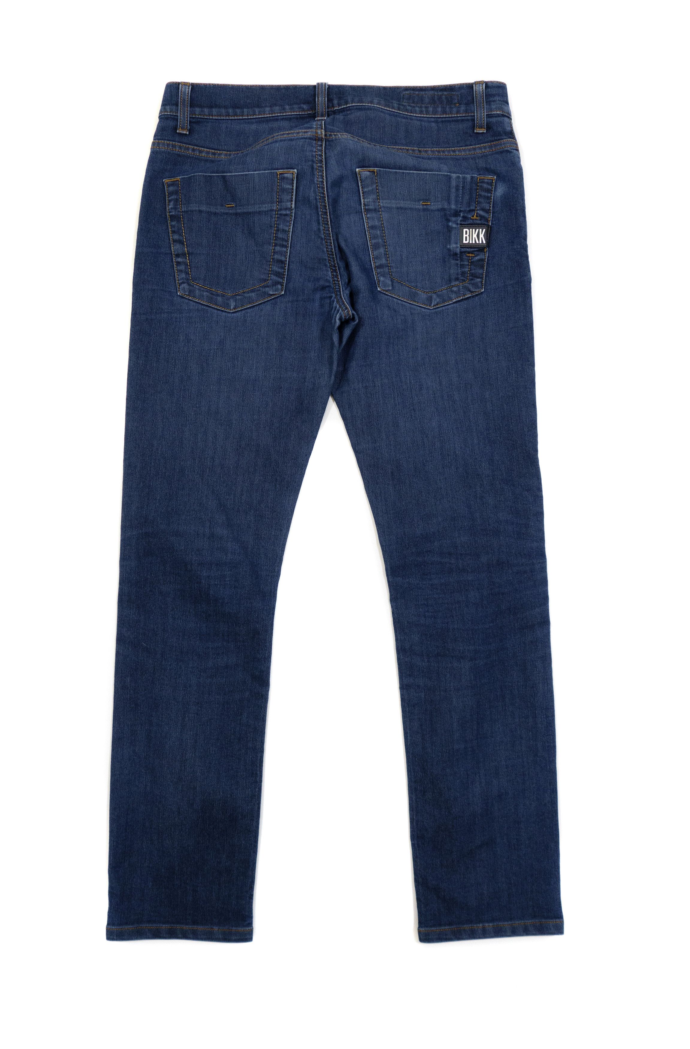 Dirk Bikkembergs Logo Slim Fit Dark Stretch Jeans Size US 31 - 2 Thumbnail