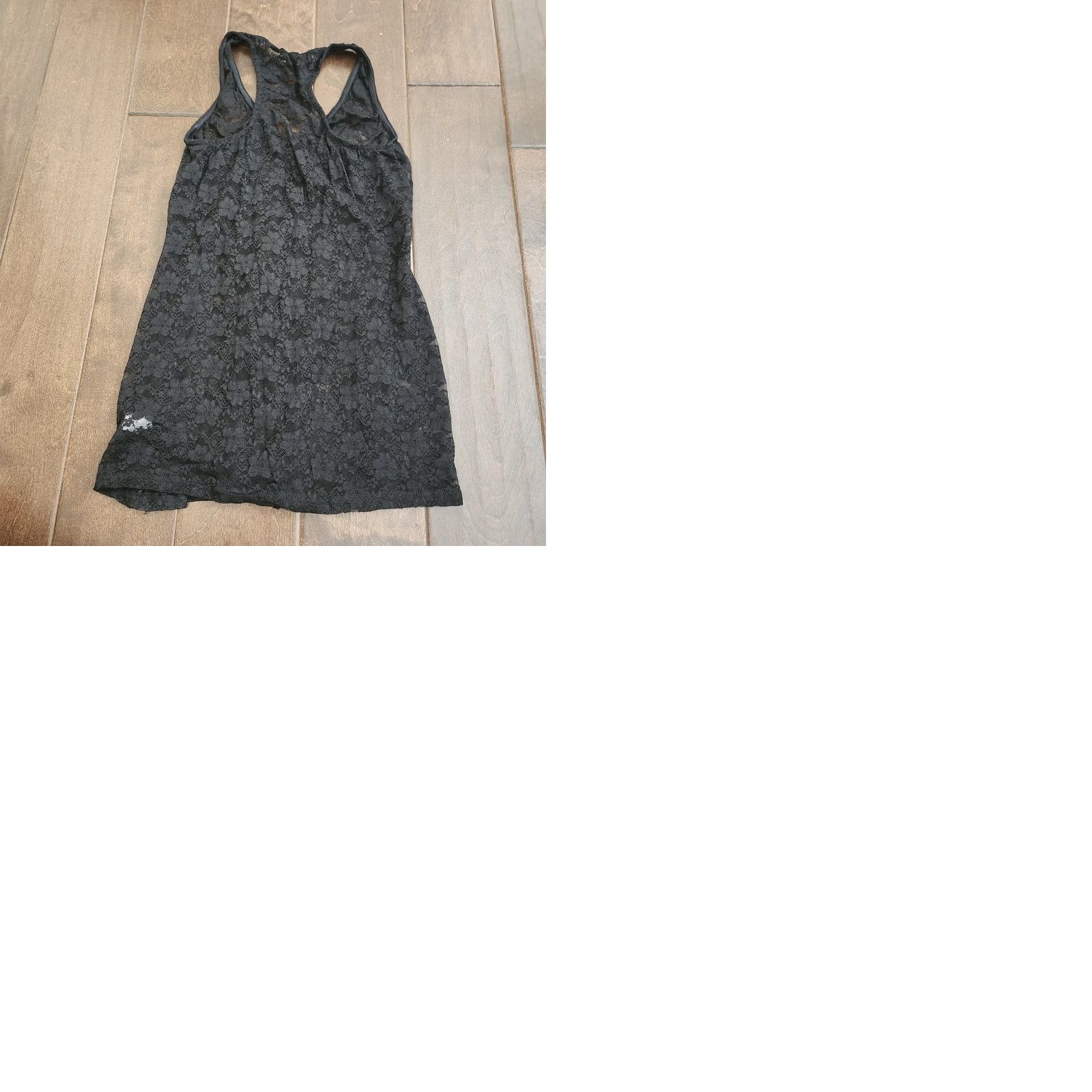 Vintage Phanuel Women's Black Sheer Lace Floral Top Tank - M, Regular, Nylon Spandex, Sleeveless, Pullover, Casual, Black, Floral, Shirt, Women Size M / US 6-8 / IT 42-44 - 9 Thumbnail