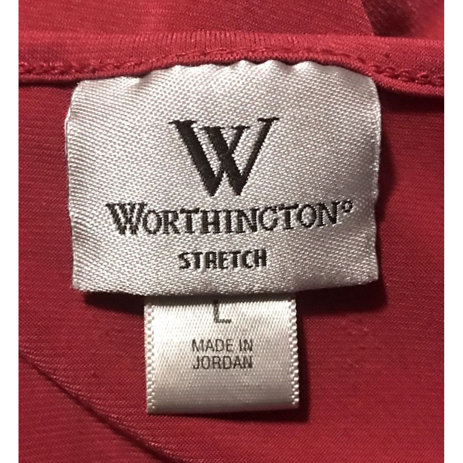 Worthington Worthington Blouse Top 3/4 Sleeve Pink Polyester Spandex Knit Button Womens Large L Shirt Size L / US 10 / IT 46 - 3 Thumbnail