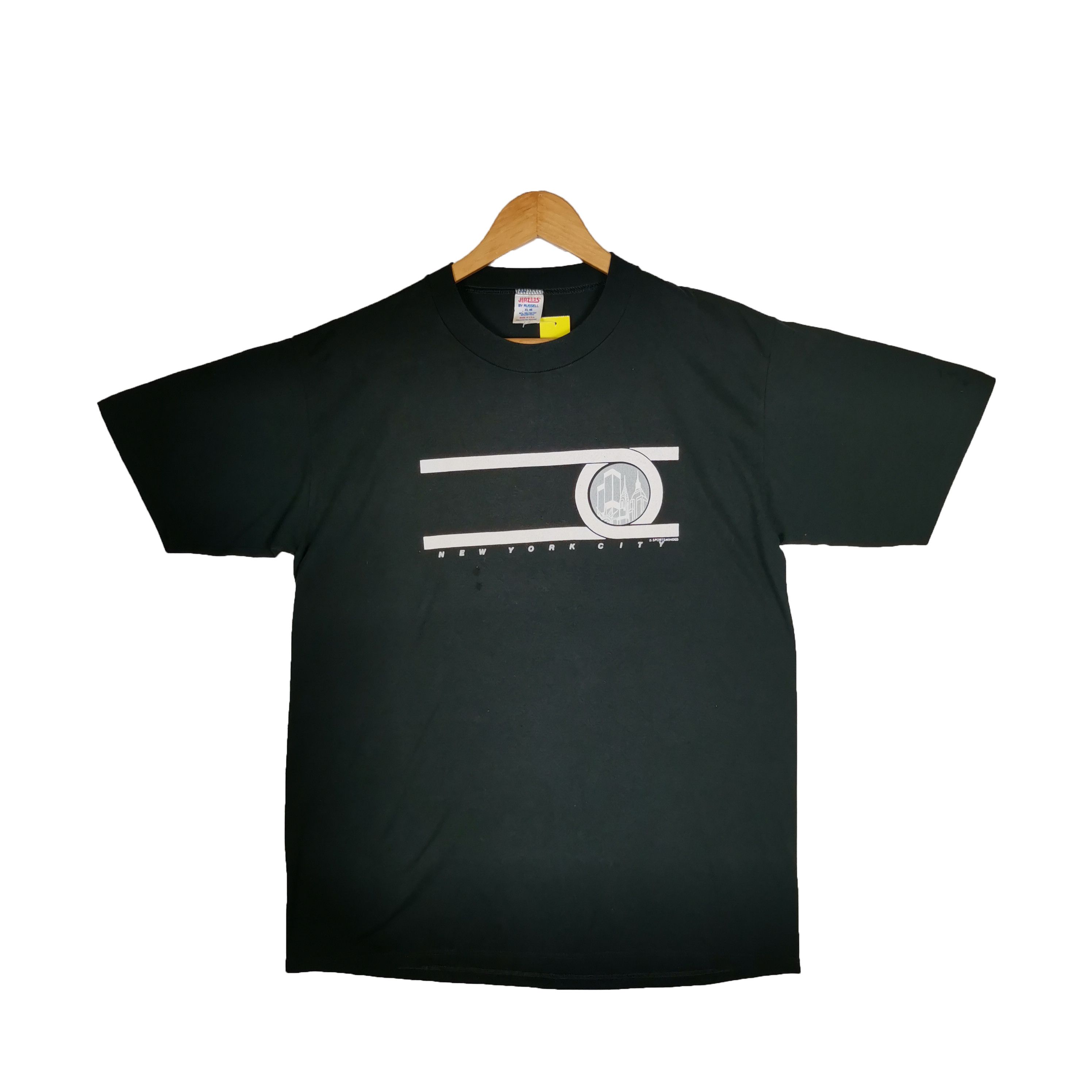 Vintage Vintage 90s New York City T-Shirt Stripe Line Crewneck Tees Size US L / EU 52-54 / 3 - 1 Thumbnail