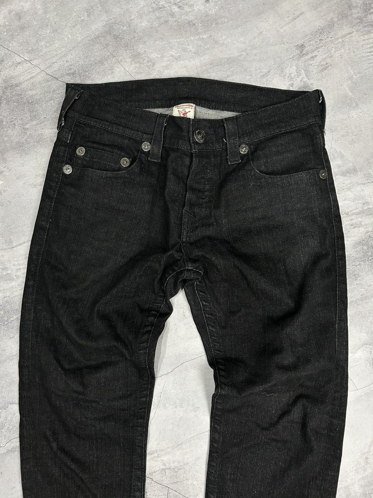 True Religion × Vintage True Religion Ricky Relaxed Straight Black Denim Jeans Y2K Size US 31 - 8 Thumbnail