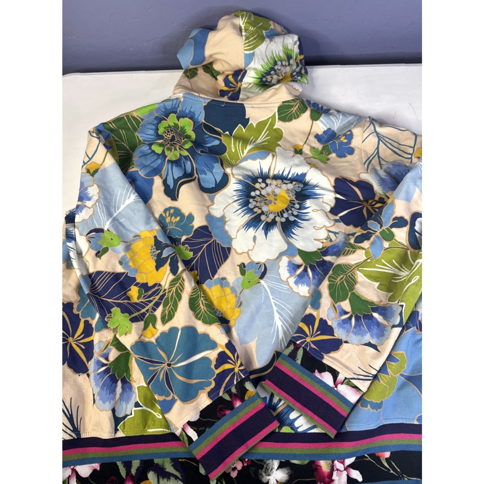 Johnny Was JENN MODERN ZIP UP HOODIE Sweatshirt Women XL Floral Multicolor Full Zip Hoodie Women XL Floral Size XL / US 12-14 / IT 48-50 - 3 Thumbnail