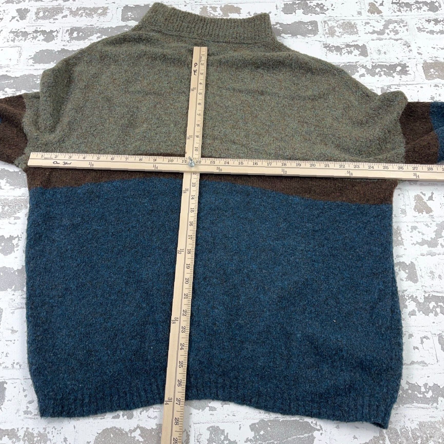 Lands' End Lands' End Men's XL Sweater Pullover Blue Green Wool Turtleneck Casual All Seasons Size US XL / EU 56 / 4 - 7 Thumbnail
