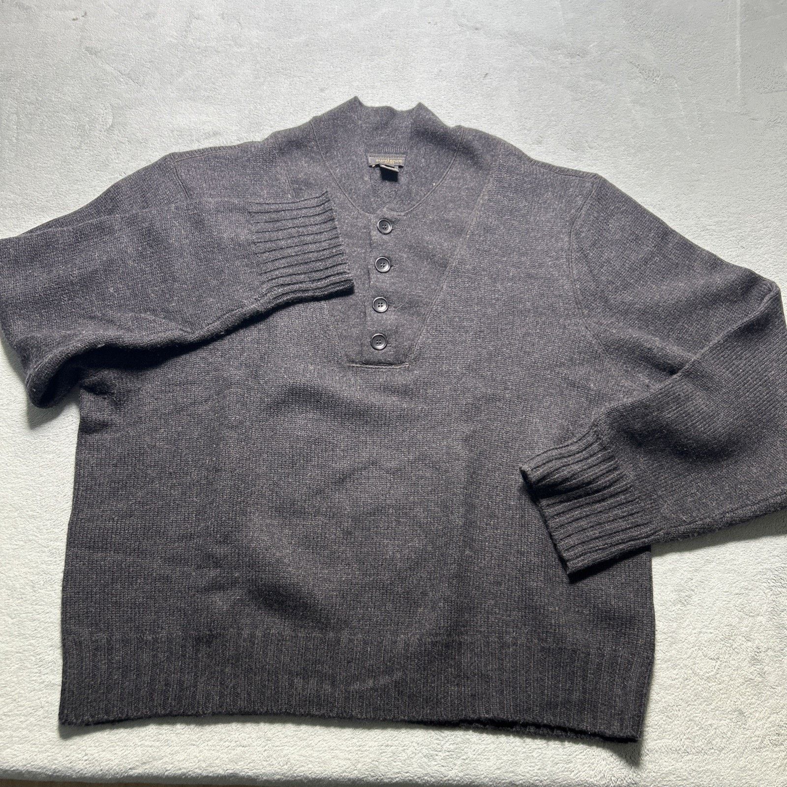 Eddie Bauer SunDance Merino Wool Henley Knit Sweater Mens XL Band Button Size US XL / EU 56 / 4 - 6 Thumbnail
