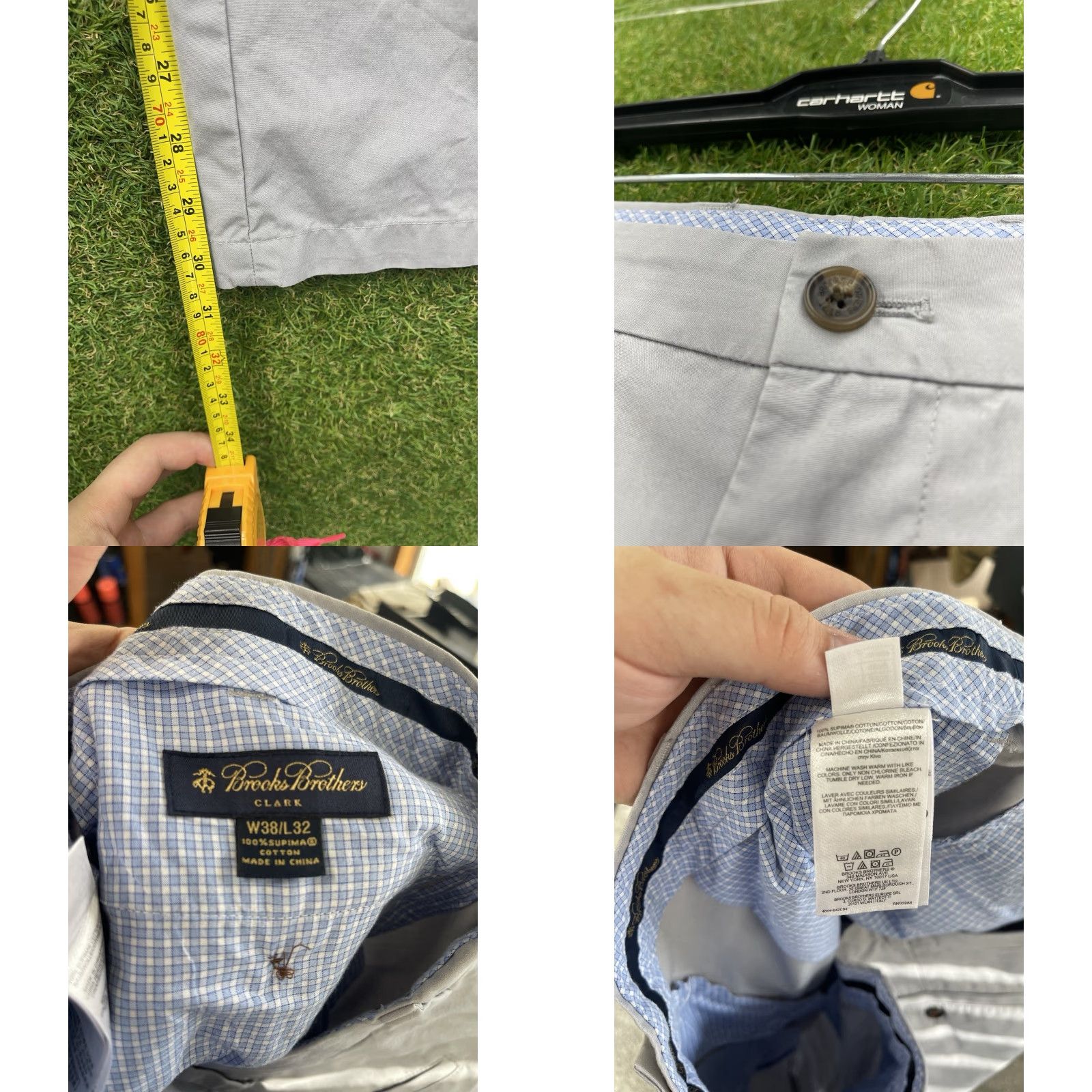 Brooks Brothers Brooks Brothers Clark Pants Mens 38x32 Gray Solid Lightweight Advantage Chino Size US 38 / EU 54 - 8 Thumbnail