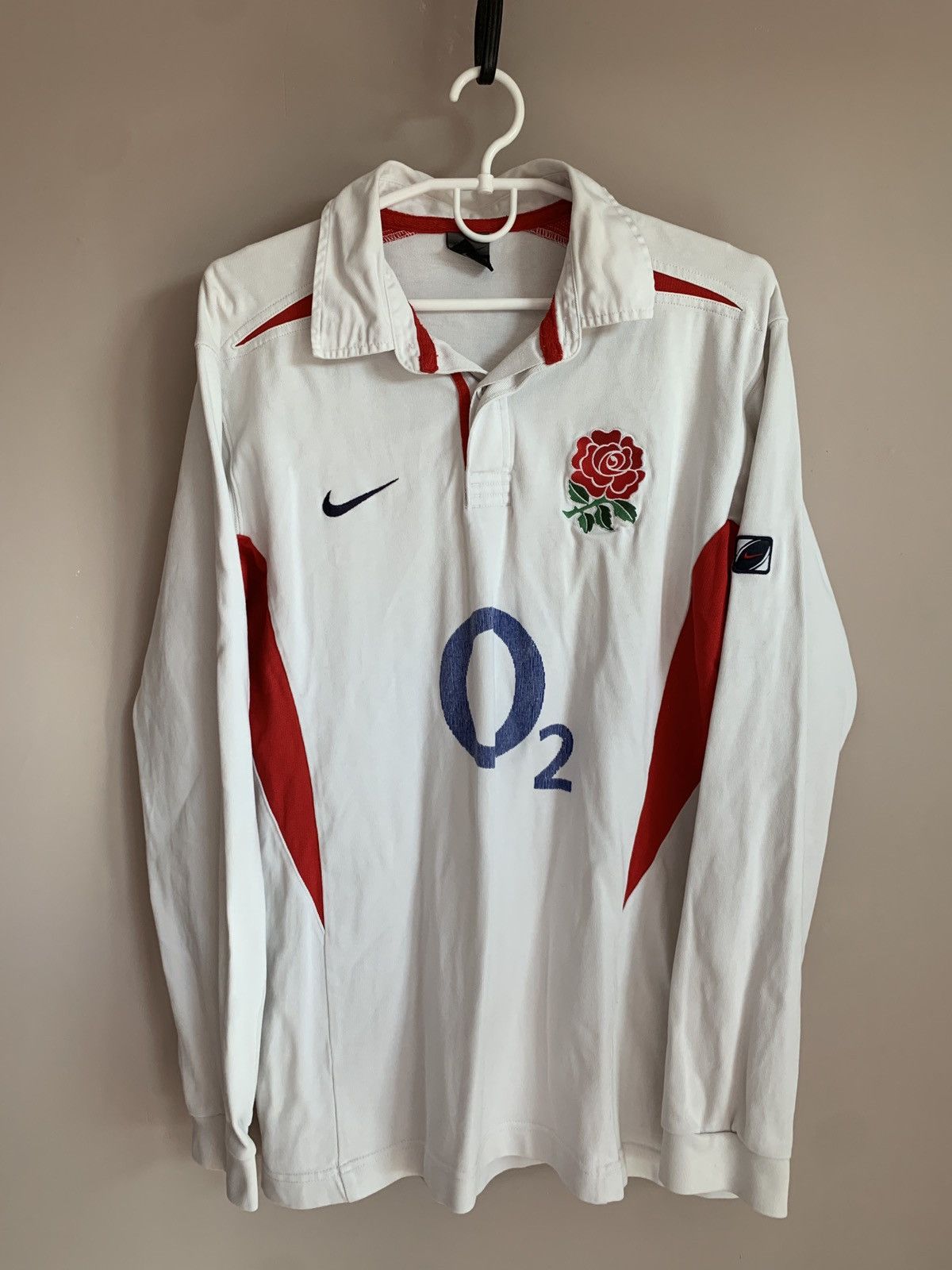 Nike England 2003 Rugby Nike Union Shirt Vintage Long Sleeve Sz L Size US L / EU 52-54 / 3 - 1 Thumbnail