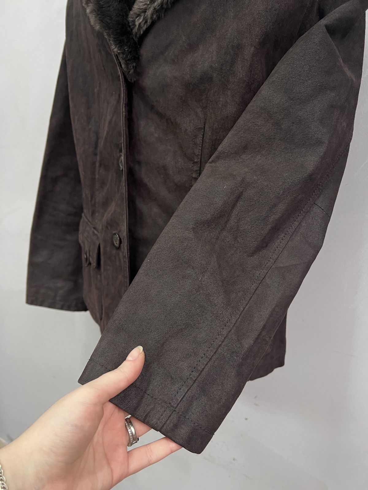14th Addiction Hysteric glamour Leather Jacket blazer y2k Brown fur Style Size US M / EU 48-50 / 2 - 6 Thumbnail