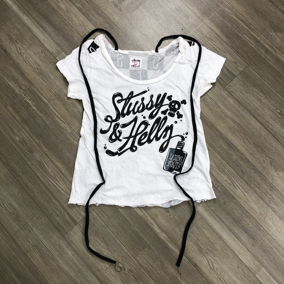 Stussy × Vintage 🫦Vintage Stussy Hellz "A Crime For All Season" White Tee Size M / US 6-8 / IT 42-44 - 1 Thumbnail